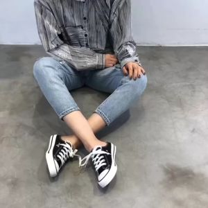 Sampai7an SPT-01 / Sepatu Sneakers Kanvas Kasual Pria Wanita Import Sepatu Sekolah Low Heel Slip On Kekinian Polos / COD