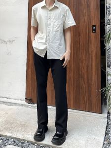 กางเกงขายาวทรงตรงผ้าไหมน้ำแข็งสำหรับฤดูร้อน กางเกงขายาวทรงตรงบางเฉียบ ทรงหลวม ทรงลำลอง ทรงขากระบอกเล็ก กางเกงขายาวทรงตรง