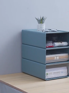 muduan Drawer Organizer Office Desk Organizer Stackable Clear Plastic Desk Organizer for Office Supplies Ideal Storage Solution