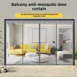 High-End Magnetic Mosquito-Proof Door Curtain for Balcony Sliding Door No-Punching Required Large Entrance Home Use