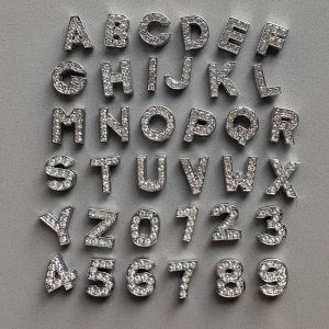 Handmade Jewelry Accessories Alloy Set with Diamond Metal Letters Crystal Shoe Buckle Crocs Decorative Hole Shoe Buckle