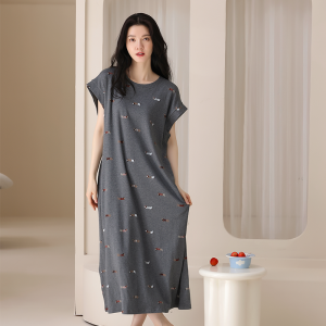 Baisina | Cotton Sweet Spaghetti Strap Thin Home Dress with Padding