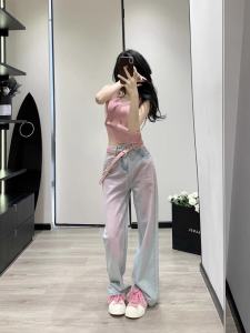 Sweet Summer Leathercat Womens Sleeveless Vest 2024 Stylish Slimming Strap Top Fashionable Versatile Base Layer Clothing