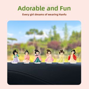 HELLOLEIBOO | Car Interior Decoration Cartoon Hanfu Girl趣 Vehicle Dashboard Decorations Chinese Trendy Style Car Accessories