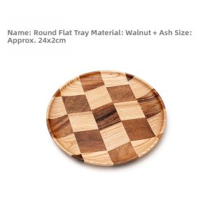 Wooden Round Rectangular Nordic Japanese Serving Tray