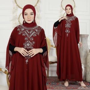 Kaftan ceruty babaydoll full payet mewah / kaftan lebaran modern jumbo terbaru jihan iragading