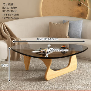 Simple Glass Tea Table Home Use Living Room Small House Luxurious Creative Designer Table Solid Wood Triangle Tea Table