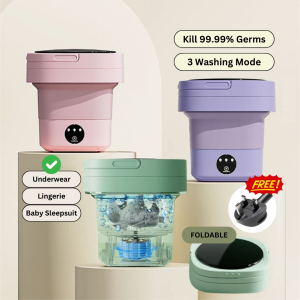 Ready Stock 5.5L/8L/12L Mini Automatic Washing Machine with Dryer for Underwear Lingerie Baby Cloth Sterilisation Portable Travel Laundry Foldable Washer Detachable Drain Basket Mesin Basuh Kecil untuk Seluar Dalam Bayi Baju Hostel Gift Hadiah Perempuan