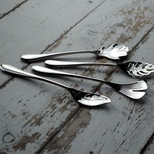 Creative Stirring Spoon Dubai Four Beauties 304 Stainless Steel Outdoor Camping RV Fruit Serving Spoon Dining Utensils
