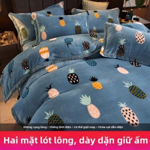 Deesse | Bộ Chăn Ga Gối Đệm Flannel Coral Fleece Dày
