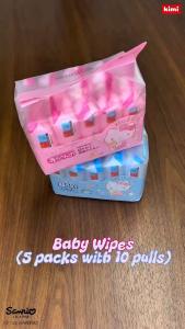 Hello Kitty Gentle Baby Wipes 5 Pack Bundle 100 Sheets Each 99% Pure Water Hypoallergenic Soft and Safe for Sensitive Baby Skin
