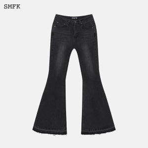 SMFK | Aged Elastane Waist-High Flared Denim Pants