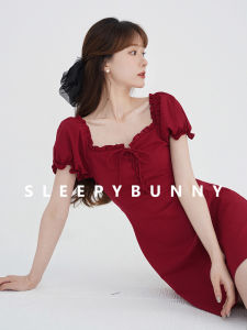 Elegant Waist Shaping Red A-Line Dress