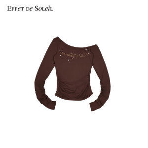 Sequins Asymmetrical Neck Slim Fit T-Shirt