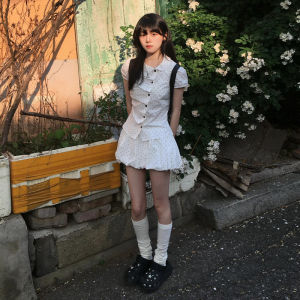 Y6Y | French Style Doll Collar White Polka Dots Dress