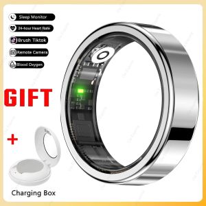 Smart RingNew Women Smart Ring Men Bluetooth Sleep Blood Oxygen Health Monitor IP68&5ATM Waterproof Multi-Sport Modes Smartring