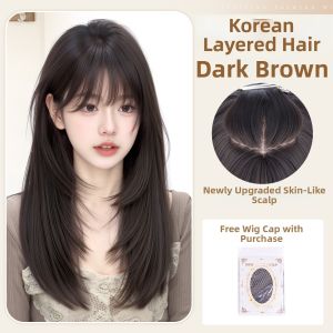 JUZITING | Natural Looking High Layer Long Straight Hair Full Wig