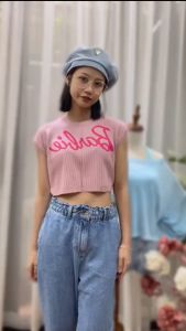 💥[A010] Áo len thun Montoghi dệt kim Barbie TAY HẾN Quảng Châu dáng ngắn mùa hè siêu dễ thương - L2M