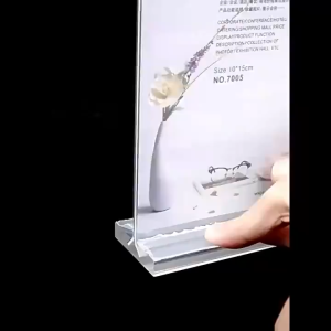 A4 A5 A6 Acrylic Menu Display Stand Double Side Clear Desk Display T-type Menu Ad Frame Photo Holder
