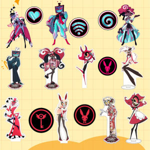Bandai | For Hazbin Valentino Vox Charlie Morningstar Vaggie Acrylic Stand Custom Cartoons Desktop Ornament Festival Gift