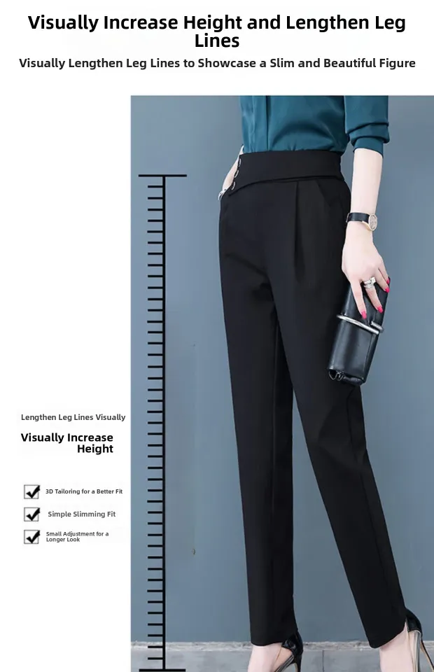 Business Casual High Waist Harem Pants Women's Suiting Chiffon