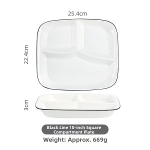 Breakfast Cereal Division Lightweight Ceramic Plate 3 Sections