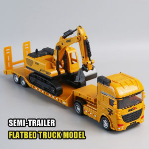 Semi-carrier Container Truck Model Engineering Vehicle Set Excavator Transport Truck Model Inertial Car Children Xmas Gift