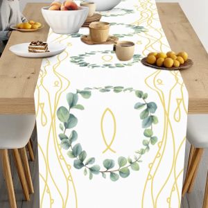 VIKAMA Religious Celebration Table Runner Durable Faith Family Dining Atmosphere Table Runner