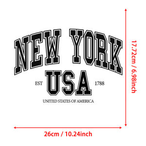 New York Usa Patches Clothes Heat Transfer Stickers DIY T shirt Canvas Bag Iron on for Jackets Appliqued