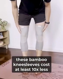 Bamboo Charcoal Warm Thin Knit Knee Pads/Elasticated protector leg/Anti Crash Moisture Wicking/Joint Protection Fitness Non-Slip Knee Pad