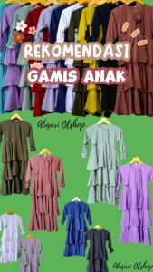 Gamis anak muslim kenza dress kids usia 5-14 tahun tanggung bahan ceruty babydoll 2024