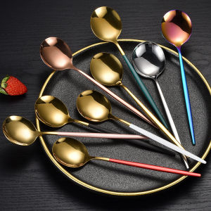 (HÀNG CAO CẤP) MUỖNG múc CƠM/ THÌA CANH INOX 304 MẠ VÀNG cán nhiều màu SIÊU ĐẸP - thìa inox ăn cơm - thìa muỗng múc canh - muỗng inox xịn