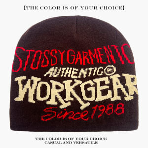 New autumn and winter American hip hop letter jacquard knitted hat for men and women warm trendy street cold hat beanie