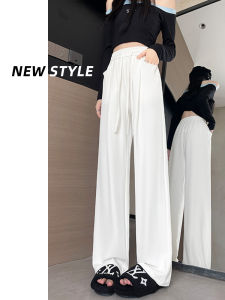 YAMIANNV | Quần ống rộng cạp cao 2024 Quần tây nữ dáng rộng dài đến mắt cá chân phong cách đường phố thường ngày