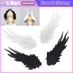 2Pcs Virgin Halo Lolita Angel Demon Berrying Wings Retro Pope Crown Headband Halloween Cosplay Headwear Hair Accessories