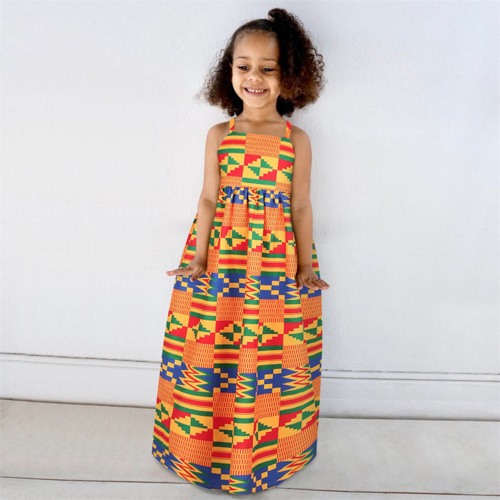 Sleeveless Strap Dress Toddler Kids Baby Girls Traditional Style