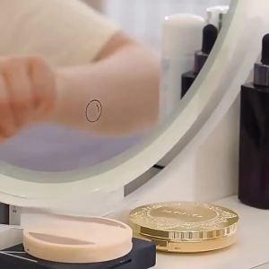 Dressing table bedroom beauty With LED Mirror skin care table multi-Hayer shelf with drawer dressing table Meja solek dengan laci 梳妆台 化妆桌