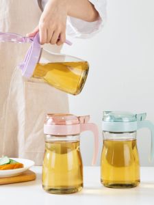 Large Capacity Glass Oil Bottle Kitchen Small Vinegar Pot Leakproof Seasoning Sauce Bottle Home Use Does Not Hang Oil