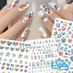 Sicker Dán Móng Tay 3D Nail Sticker Tráng Trí Hoa Văn Đá Ngọc Diamond Sắc Màu F035 / F036 / F037