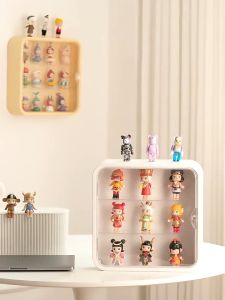 【FAST SHIP】Doll Toy Display Storage Box Wall-Mounted Magnetic Transparent Dustproof Cabinet Organizer Display Case Cover