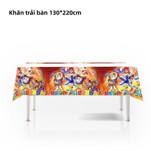 Potdemiel | Đồ Trang Trí Tiệc Sinh Nhật Cho Trẻ Em Chủ Đề Xiếc Kỹ Thuật Số Tuyệt Vời Bao Gồm Bộ Đồ Ăn Đĩa Cốc Khăn Ăn Đạo Cụ Chụp Ảnh Đồ Dùng Cho Tiệc Chào Đón Em Bé