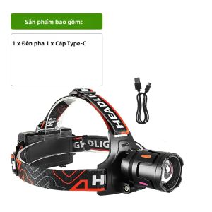 Đèn Pha LED Có Thể Phóng To 9990000000LM Có Thể Sạc Lại Đèn Kép Màu Đỏ Trắng Không Thấm Nước Để Câu Cá Ban Đêm Cắm Trại Đi Bộ Đường Dài Hoạt Động Ngoài Trời
