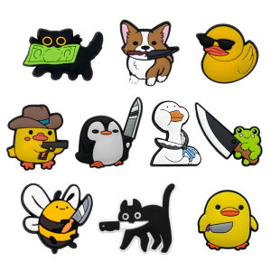 Mesuca | 10Pcs Animals Ducks Bees Shoe Charms For Clogs Sandals Shoe Decorations Accessories Buckle For Christmas Birthday Gifts