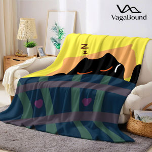 yellow sleeping cat Flannel Blanket Warm Soft Halloween Christmas Decorative Couch Warm Cozy All-Season Gift