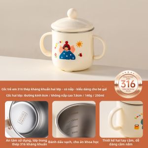 Onlycook | Cốc Uống Cho Trẻ Bé Làm Từ Thép Không Gỉ 316