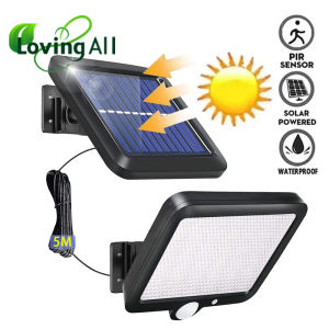 Outdoor Solar Power Wall Light Motion Sensor Light 56 LEDs Securtiy Flood Night Light for Patio Yard Garage Driveway Porch Fence