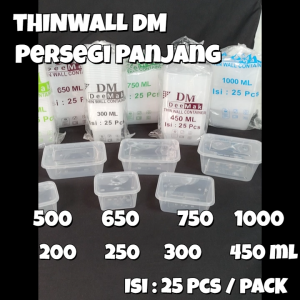 Thinwall Persegi Panjang DM 650 ml Isi 25 Pcs / Kotak Makan / Food Container