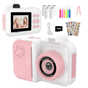 Instant Print Camera For Kids Mini Digital Video Camera Dual Lens Photo Printing Thermal Paper Toys Camera Boys Girls Gifts