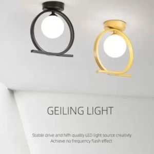Retail And Wholesale Gold Glass Aisle Porch Entrance Corridor Ceiling Light Nordic Black Chandelier Hall Balcony Pendant Lamp
