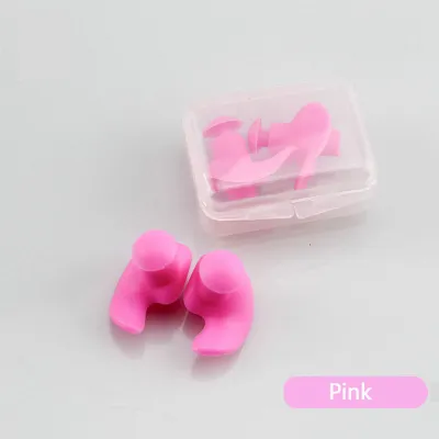 1 Pair Waterproof Swimming Earplugs Silicone Soft Portable Dust-Proof Ear Plugs With Box Diving Water Waterproof Ear Plug
